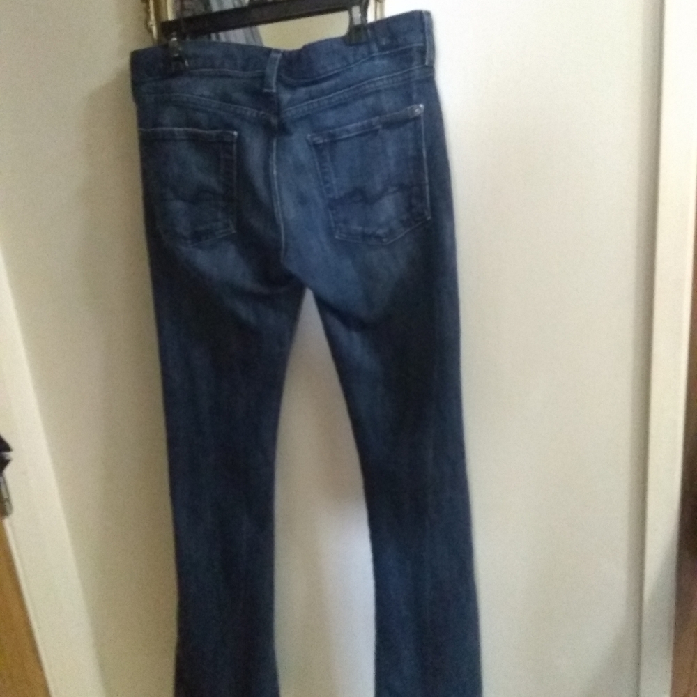 7 for all mankind dark wash, boot cut jeans